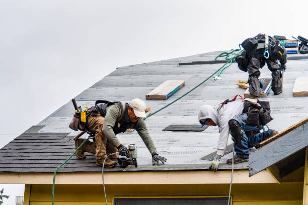Professional Gutter Installation technician working in Wellington, MO